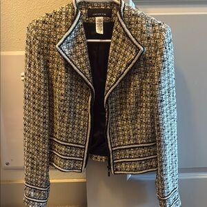 Chic Black and White Tweed Jacket
